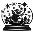 Stencil Schablone Schneekugel mit Schneemann